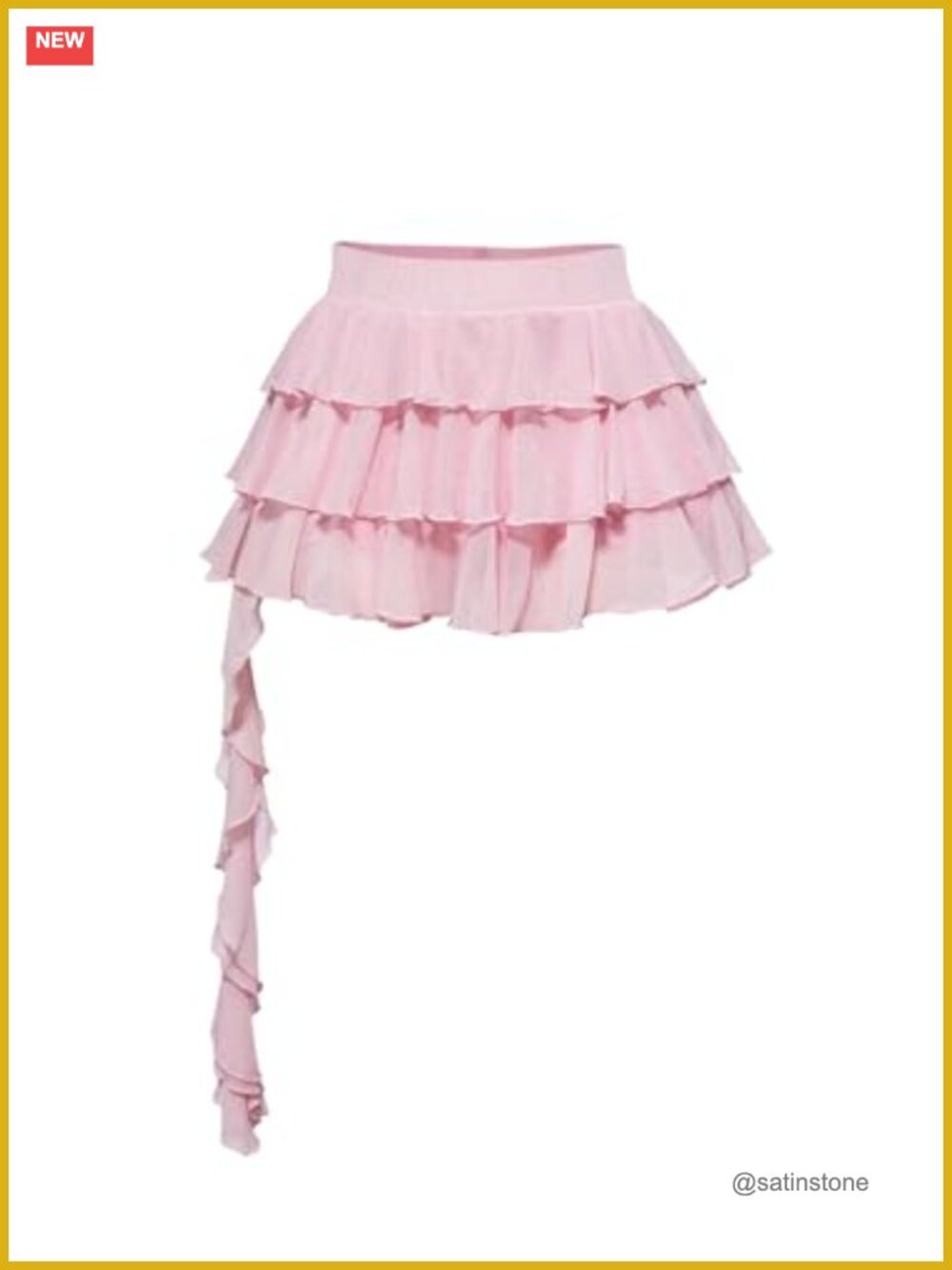 Plus Size Ruffle Mini Skirt High Waist A-Line Mesh Tiered